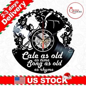 Beauty and The Beast Clock Vinyl Decor Disney Gift